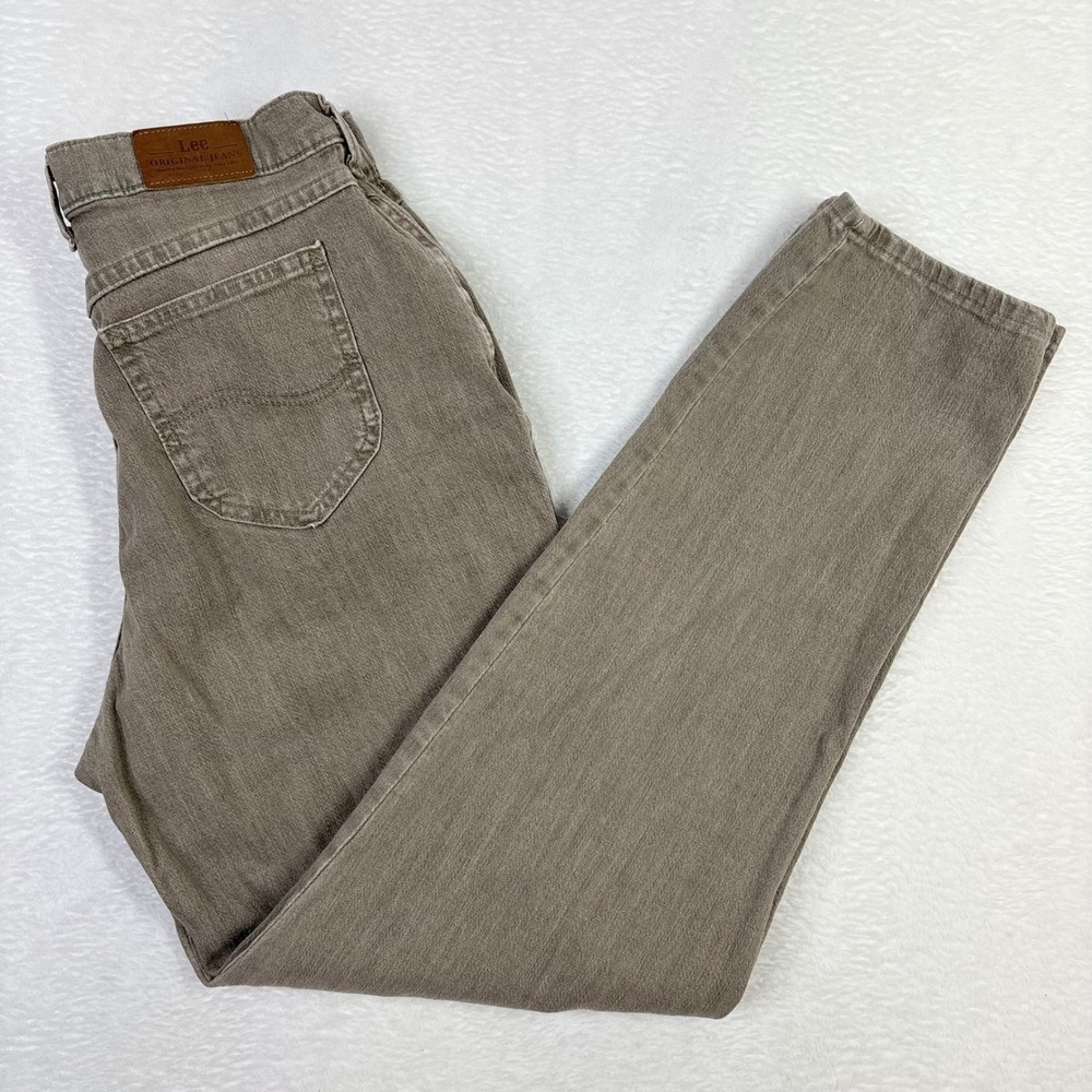 Lee Women's Jeans 12 Tan Taupe Cotton Blend Stretch Mom‎ Taper Vintage